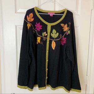 Bobbie Bell Autumn Leaves Embroidered Cardigan